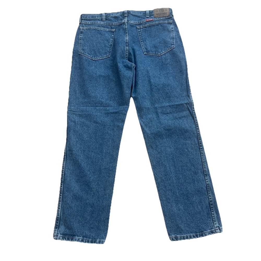 Wrangler Premium Quality Jeans Men's 36x30 Blue Regular Fit 100% Cotton - Picture 2 of 5